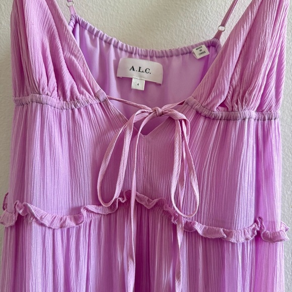 A.L.C. Gemma Purple Tiered Silk Maxi Dress size 4 - Picture 10 of 13